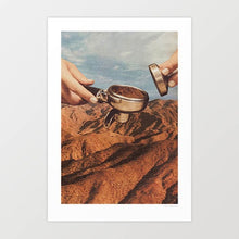 Load image into Gallery viewer, Barista Coffee County by Vertigo Artography - Surreal artwork combining coffee culture with mountainous landscapes. Perfect for coffee enthusiasts and art collectors. Shop now to add a unique touch to your modern home decor and coffee cafe walls