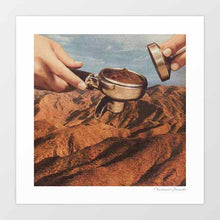 Load image into Gallery viewer, Barista Coffee County by Vertigo Artography - Surreal artwork combining coffee culture with mountainous landscapes. Perfect for coffee enthusiasts and art collectors. Shop now to add a unique touch to your modern home decor and coffee cafe walls