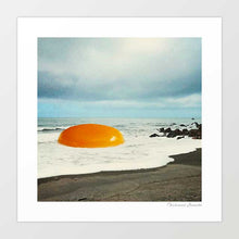 Charger l'image dans la galerie, Surreal collage art print Beach Egg blending a fried egg yolk with coastal scenery for bold wall decor that sparks curiosity. Perfect poster for quirky kitchens, modern cafes, or beach house walls seeking playful yet stylish artwork. A popular choice for food-inspired art collectors, breakfast lovers, and fans of unique surrealist prints that transform everyday objects into imaginative dreamscapes for gallery wall inspiration or home decor upgrades