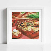 Load image into Gallery viewer, "Deserted on a Dessert" - Surreal artwork of a woman lounging in a dessert. Perfect for modern art lovers seeking unique and imaginative pieces with a retro pin up nod to the 1960s wall art. Burlesque wall art