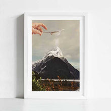 Cargar imagen en el visor de la galería, Adding the final baking flourish of icing sugar to the mountain top of Piopiotahi, Mitre Peak, Milford Sound, Southland New Zealand.