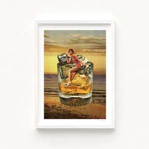 'Roxanne on the rocks - Whiskey sunset' Art Print by Vertigo Artography