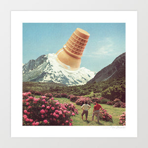 'Ice Cream Peak - Mountain Meltdown' Art Print by Vertigo Artography