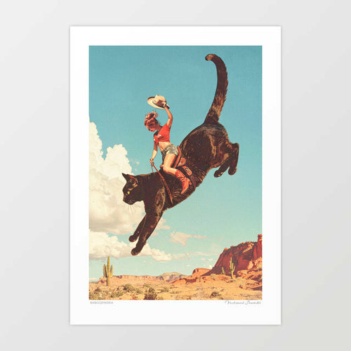 'Yeehaw Rodeo Cat Cowgirl' Art Print by Vertigo Artography