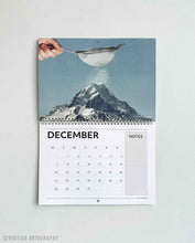 Load image into Gallery viewer, Elegant 2026 aesthetic wall calendar with imaginative collage artwork offering vibrant monthly visuals for contemporary interiors.