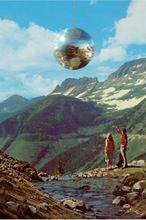 Cargar imagen en el visor de la galería, Peak Disco Boogie Art Print by Vertigo Artography | Retro Disco Ball Wall Art 70s Mountain Landscape Decor