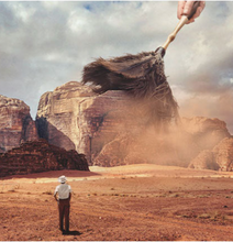 Cargar imagen en el visor de la galería, 'Desert Feather Duster' Art Print by Vertigo Artography | Surreal Middle East Desert Landscape Mother Earth Cleaning Epic Cinematic Wall Art