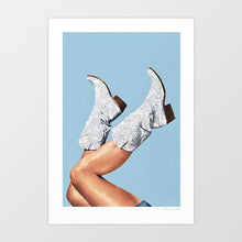 Cargar imagen en el visor de la galería, &#39;These Boots - Glitter Blue&#39; Art Print by Vertigo Artography