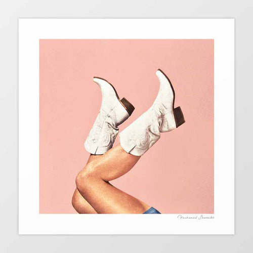 'These Boots - Peach' Art Print by Vertigo Artography