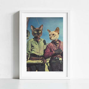 Cowboy Cats - Double Trouble' Art Print by Vertigo Artography